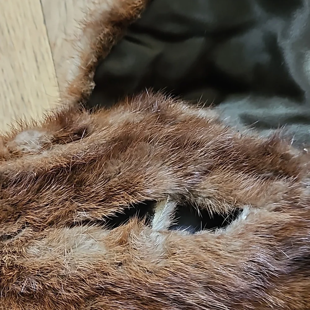 Vintage real mink shawl wrap L/XL